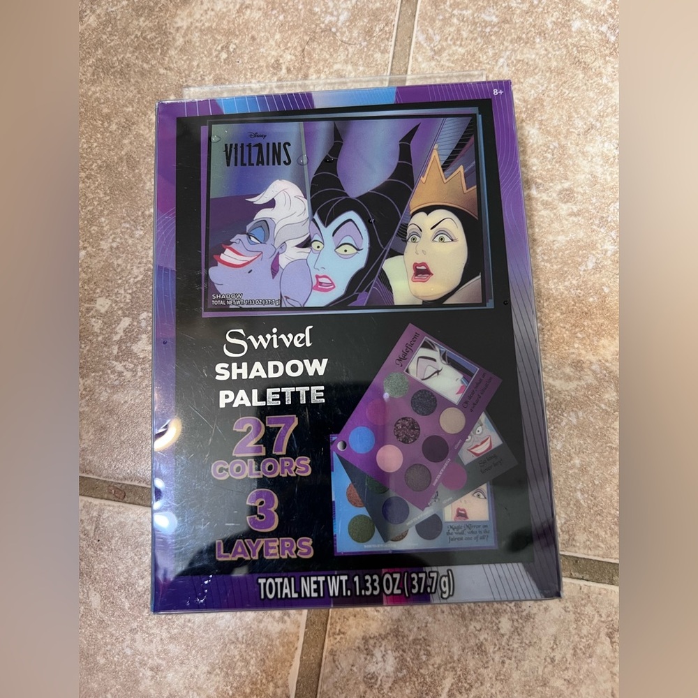 Disney Villains Swivel Shadow Palette - 27 Colors. First palette has damage
